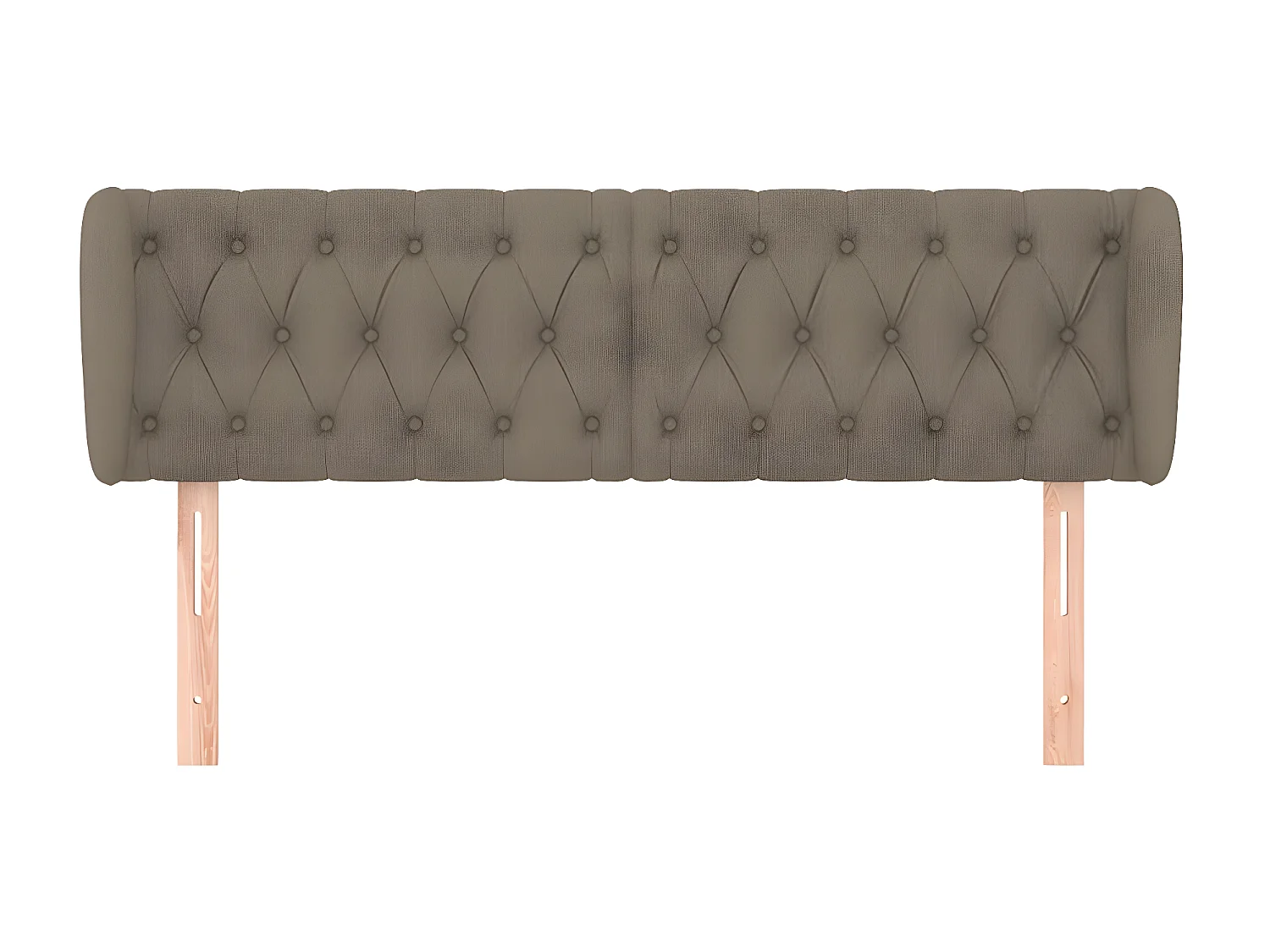 Tête de lit avec oreilles Taupe 163x23x78/88 cm Tissu POI14747 BonneVie Meuble