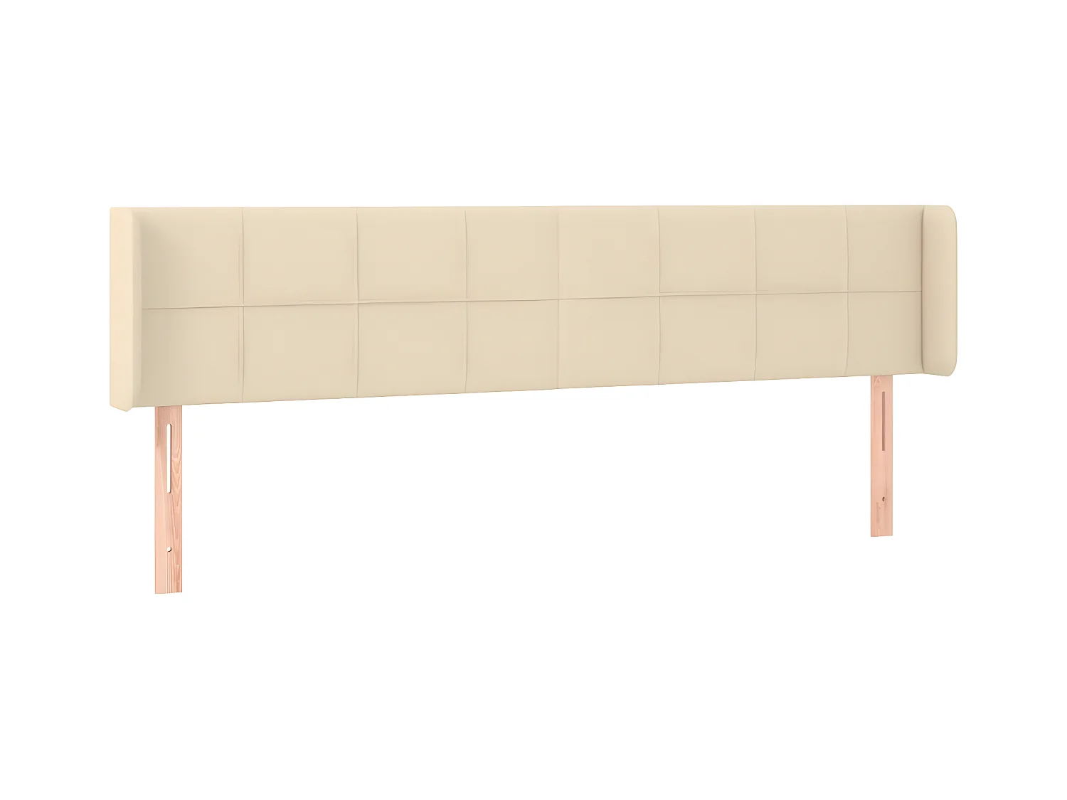 Testiera ad Orecchio Crema 163x16x78/88 cm in Tessuto CFW707557