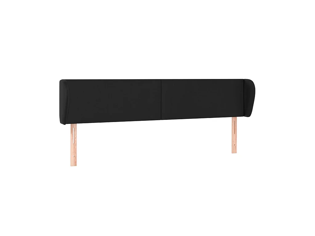 Tête de lit avec oreilles Noir 183x23x78/88 cm Similicuir POI51170 BonneVie Meuble