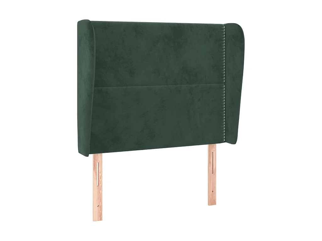 Tête de lit avec oreilles Vert foncé 103x23x118/128 cm Velours POI75823 BonneVie Meuble