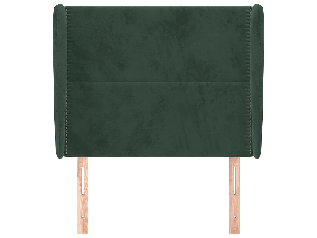 Cabeceira cama c/ abas veludo 103x23x118/128 cm verde-escuro PT189572