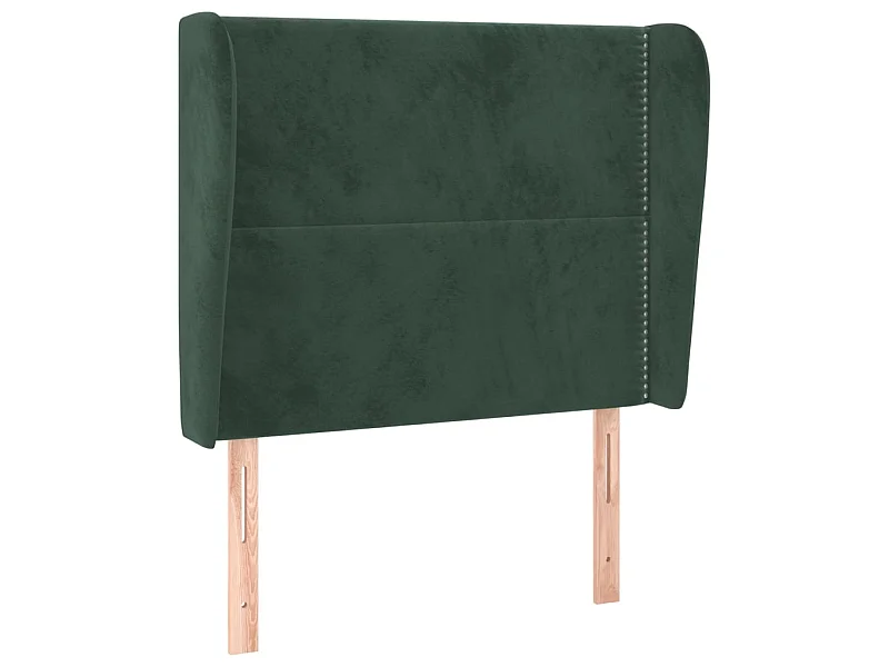 Cabeceira cama c/ abas veludo 103x23x118/128 cm verde-escuro PT189572