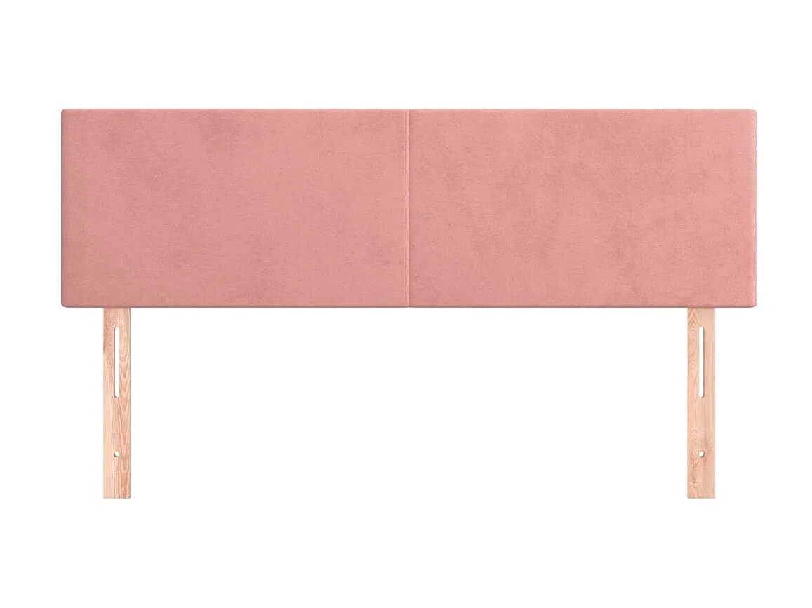 2 pcs Têtes de lit Rose 72x5x78/88 cm Velours POI15081 BonneVie Meuble