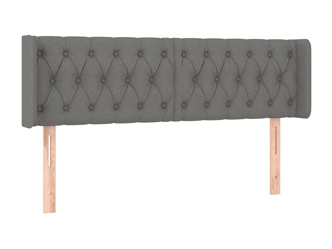 Tête de lit à LED Gris foncé 147x16x78/88 cm Tissu POI87220 BonneVie Meuble