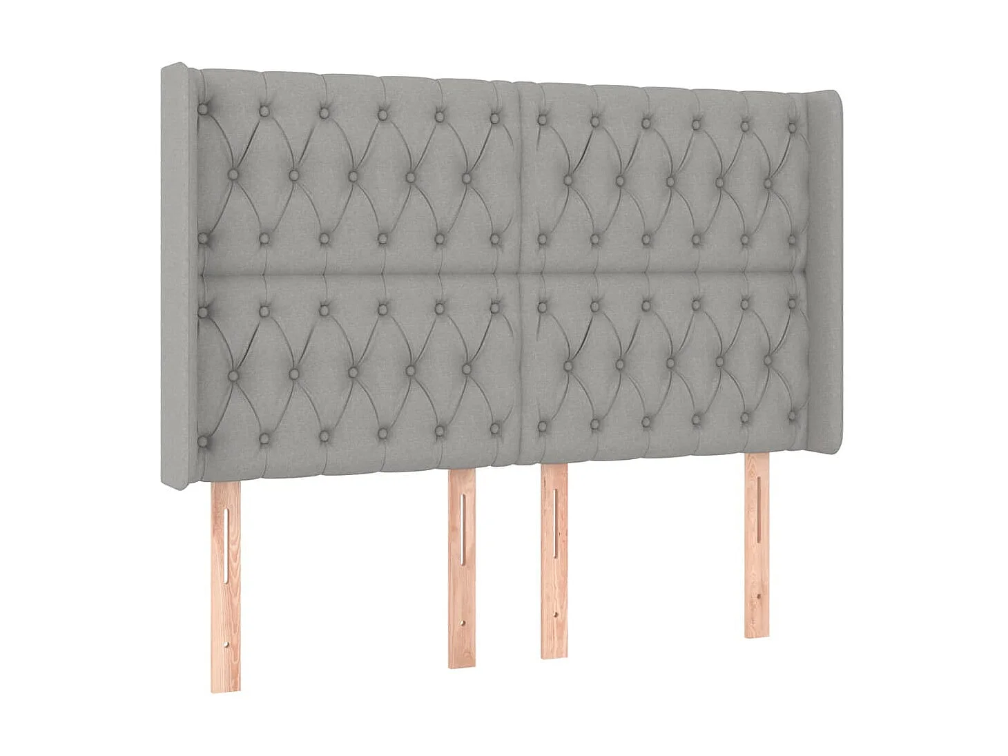 Testiera | Testata del letto a LED Grigio Chiaro 163x16x118/128 cm in Tessuto