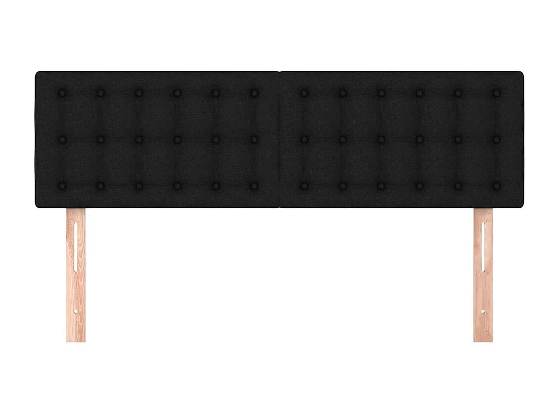 Têtes de lit 2 pcs Noir 72x5x78/88 cm Tissu POI39740 BonneVie Meuble