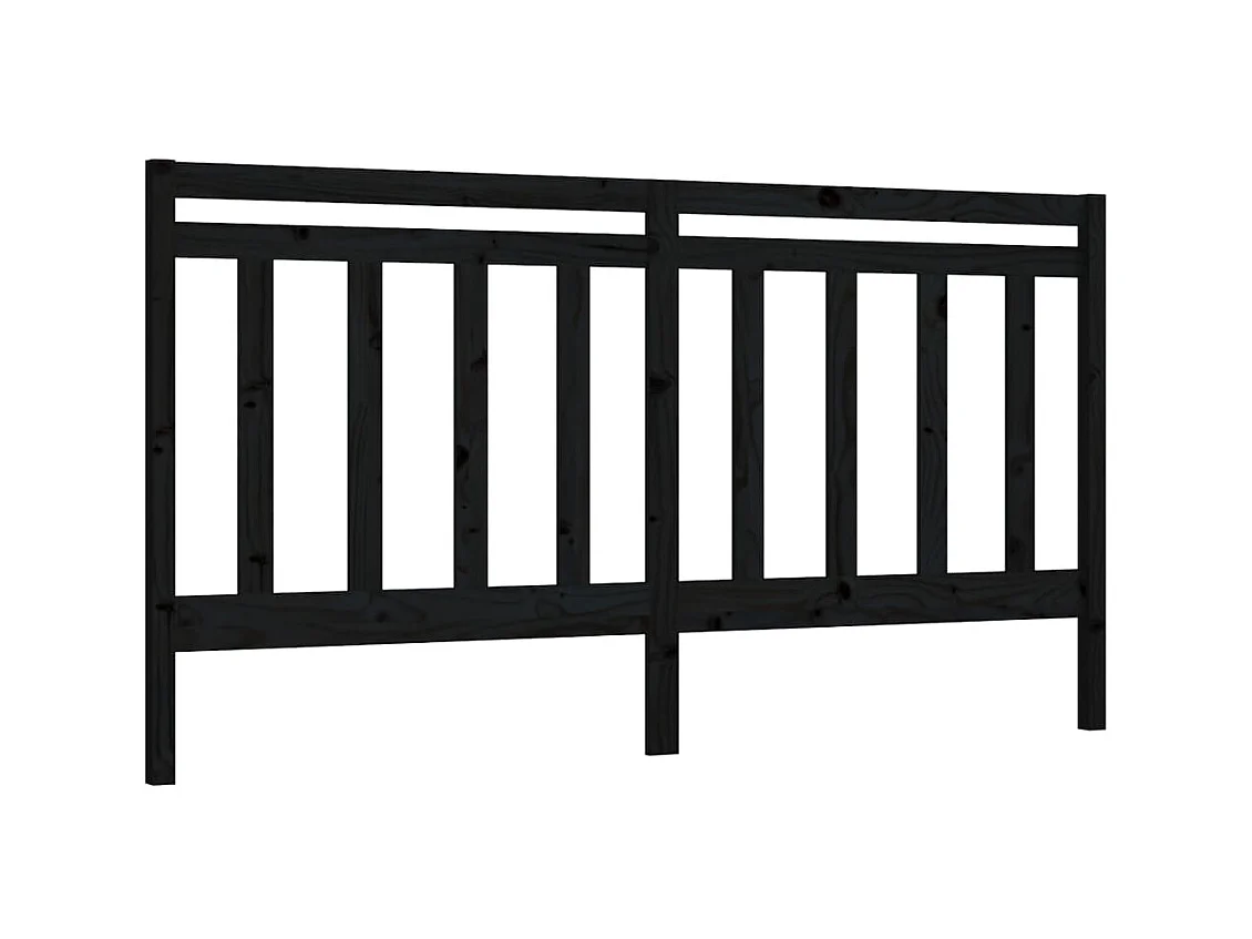 Testiera | Testata del letto per Letto Nera 206x4x100 cm in Legno Massello di Pino