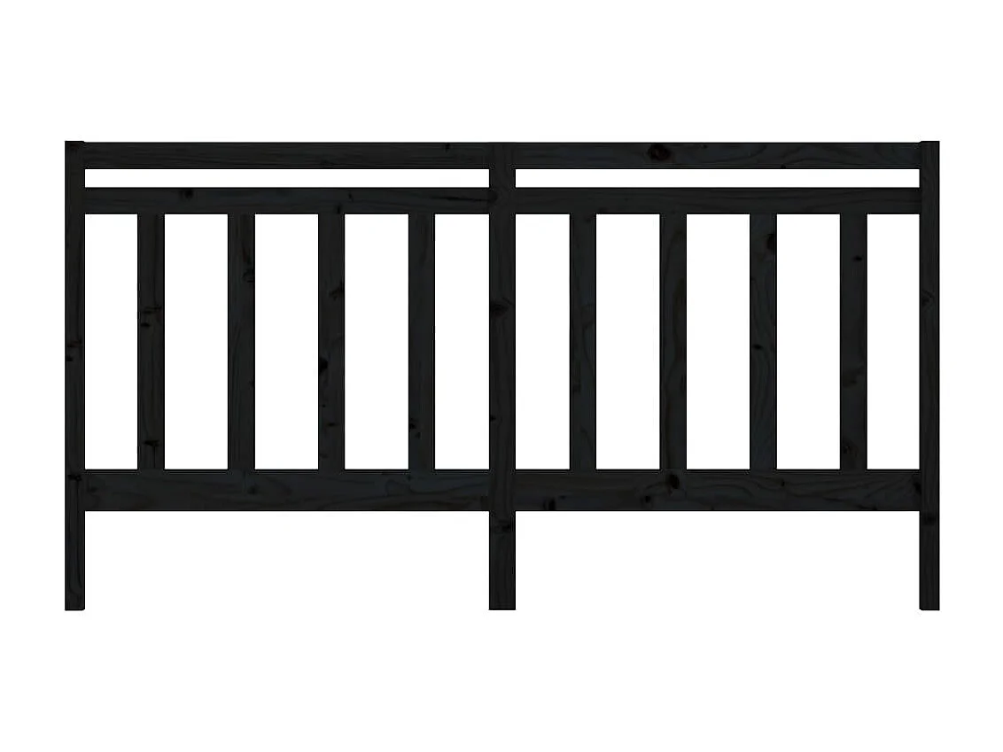 Hoofdbord 206x4x100 cm massief grenenhout zwart NL230023