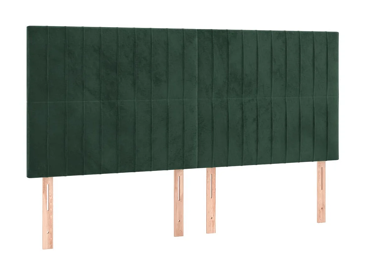 LED Kopfteil,Bettkopfteil Dunkelgrün 200x5x118/128 cm Samt -gkd353261