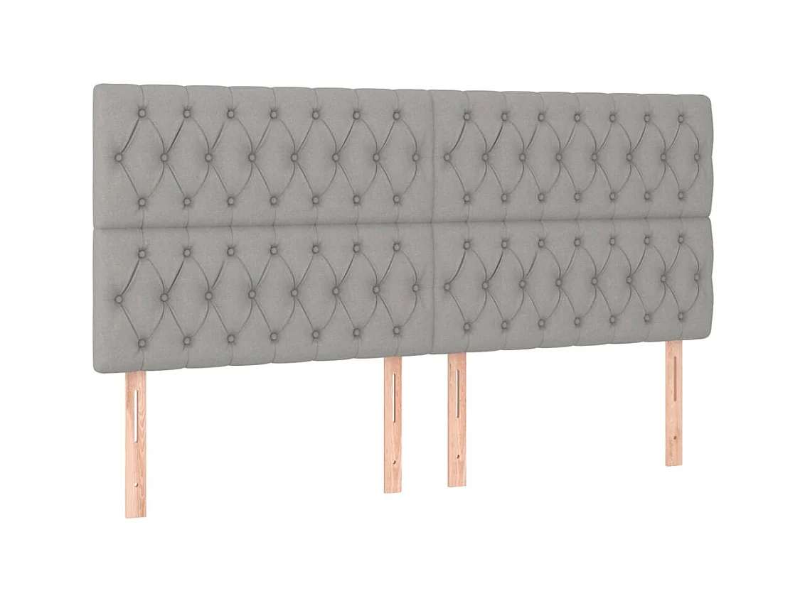 Têtes de lit 4 pcs Gris clair 100x7x78/88 cm Tissu POI48078 BonneVie Meuble