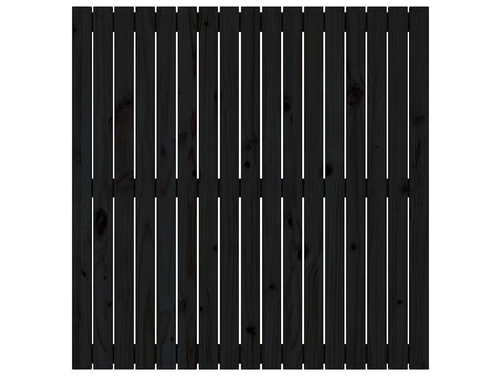 Tête de lit murale Noir 108x3x110 cm Bois massif de pin POI62054 BonneVie Meuble