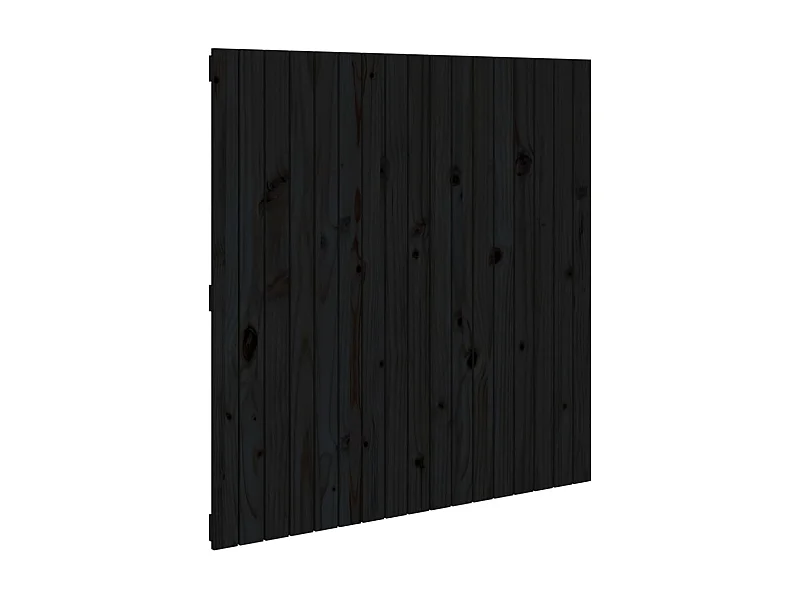 Tête de lit murale Noir 108x3x110 cm Bois massif de pin POI62054 BonneVie Meuble