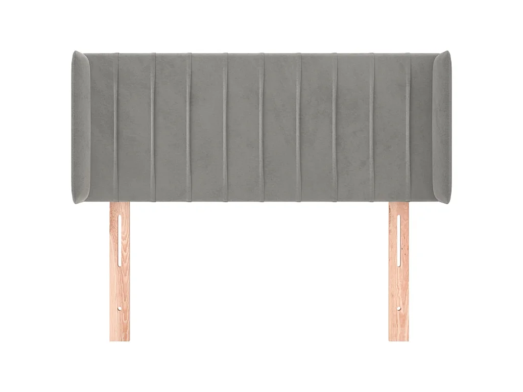 Tête de lit avec oreilles Gris clair 93x16x78/88 cm Velours POI69163 BonneVie Meuble