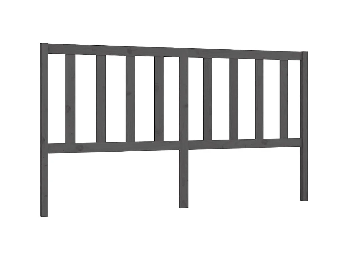 Testiera | Testata del letto per Letto Grigia 206x4x100cm in Legno Massello di Pino