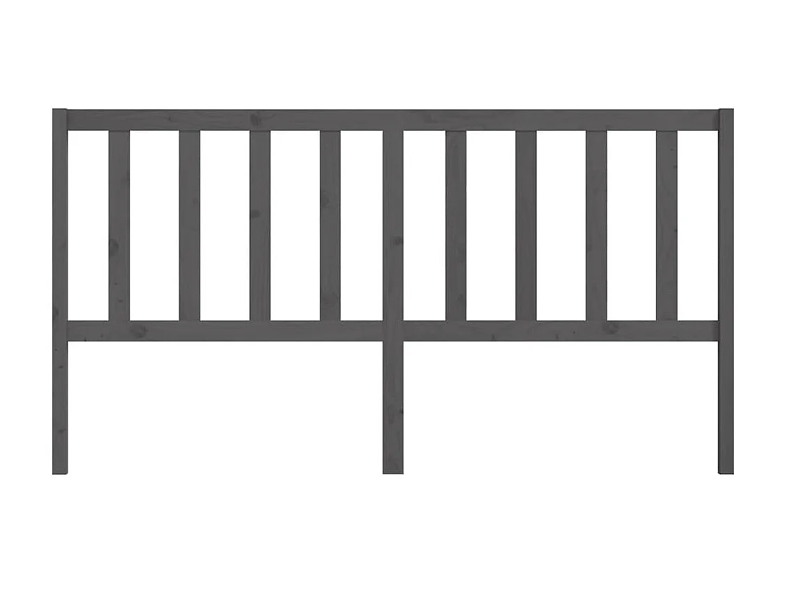 Testiera | Testata del letto per Letto Grigia 206x4x100cm in Legno Massello di Pino