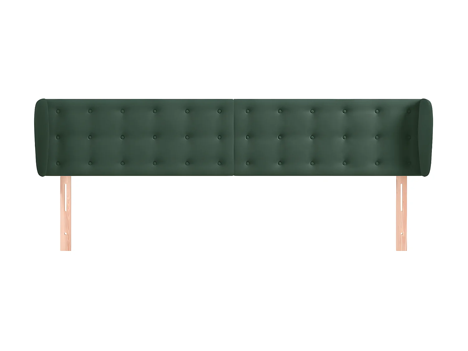 Cabeceira de cama c/ abas veludo 163x23x78/88cm verde-escuro PT169114