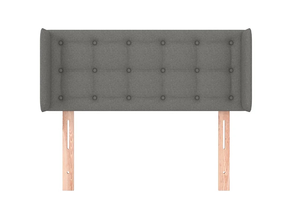 Tête de lit avec oreilles Gris foncé 93x16x78/88 cm Tissu POI86229 BonneVie Meuble