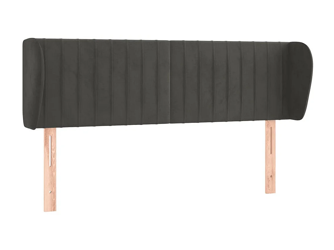 Tête de lit avec oreilles Gris foncé 147x23x78/88 cm Velours POI26943 BonneVie Meuble