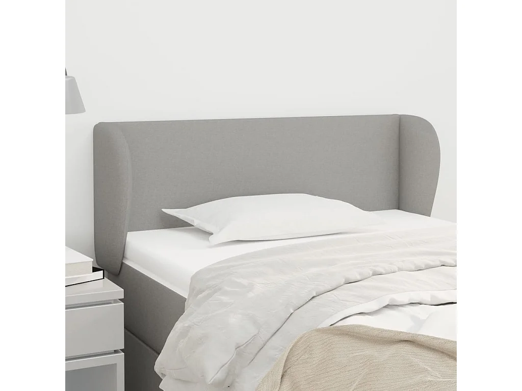 Tête de lit avec oreilles Gris clair 83x23x78/88 cm Tissu POI43018 BonneVie Meuble