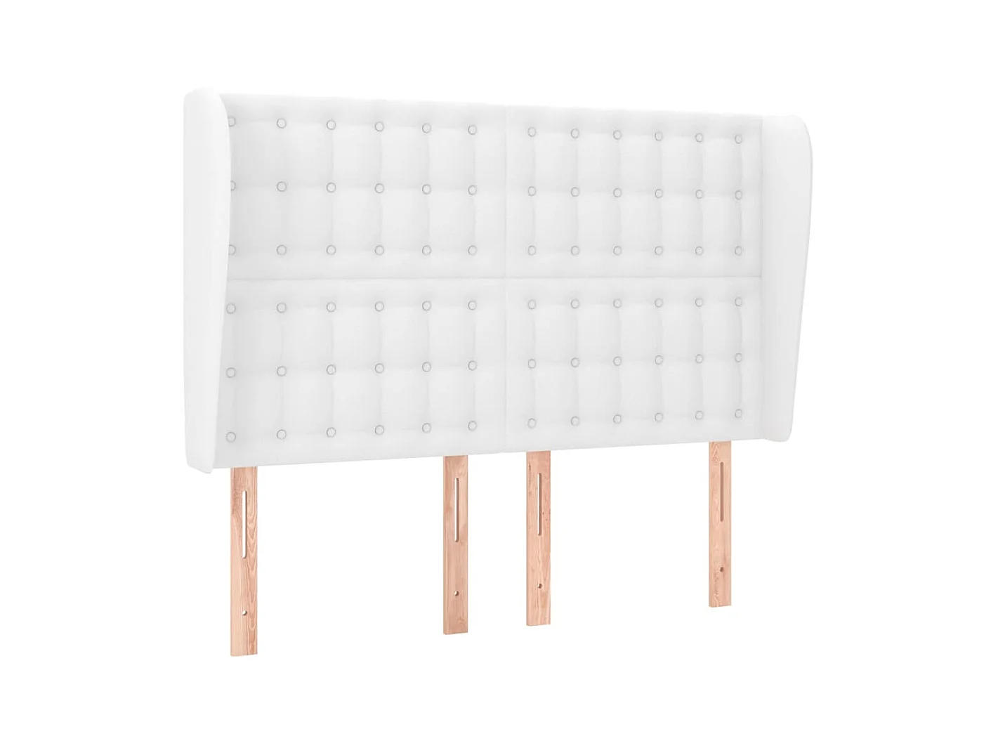 Tête de lit avec oreilles Blanc 147x23x118/128 cm Similicuir POI35616 BonneVie Meuble