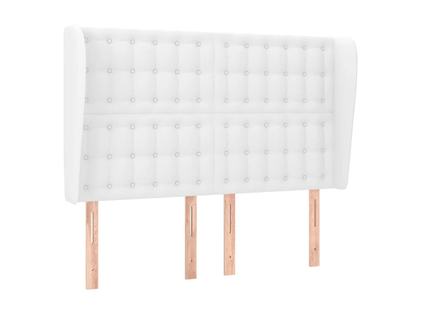 Tête de lit avec oreilles Blanc 147x23x118/128 cm Similicuir POI35616 BonneVie Meuble