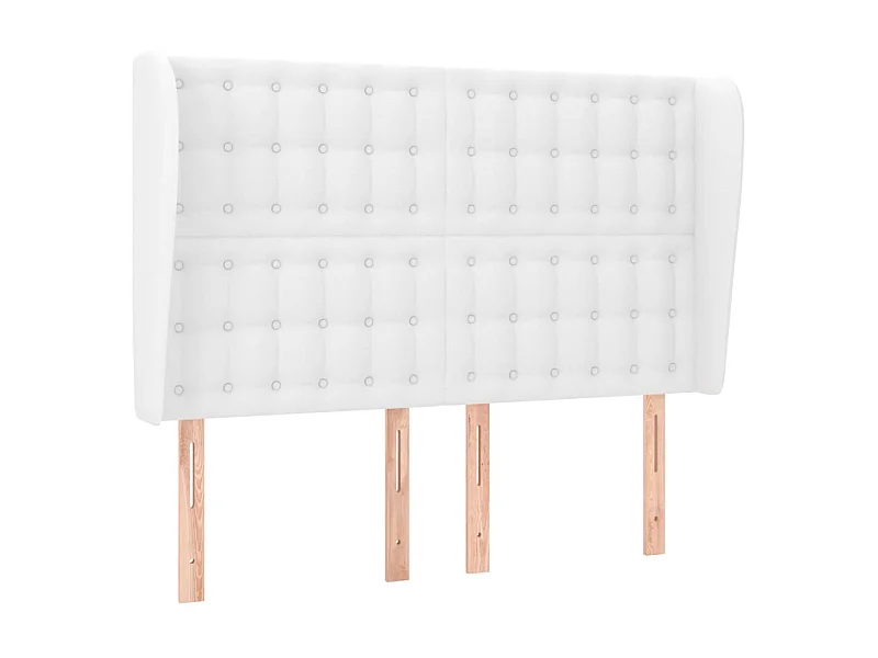 Tête de lit avec oreilles Blanc 147x23x118/128 cm Similicuir POI35616 BonneVie Meuble