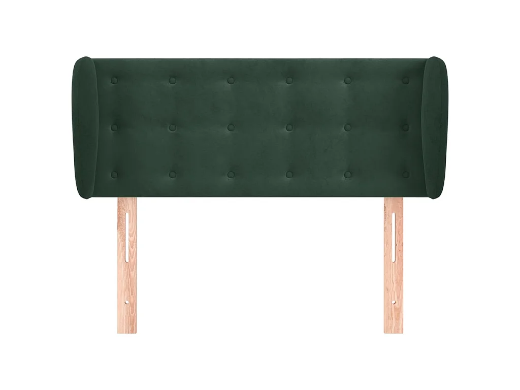 Cabeceira de cama c/ abas veludo 83x23x78/88cm verde-escuro PT336352