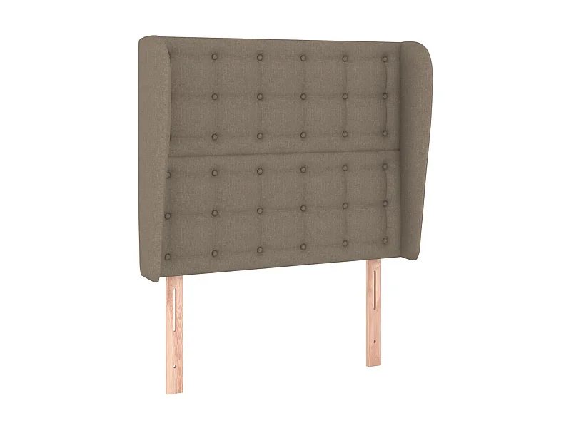 Cabecero con orejas de tela gris taupe 93x23x118/128 cm ES25980