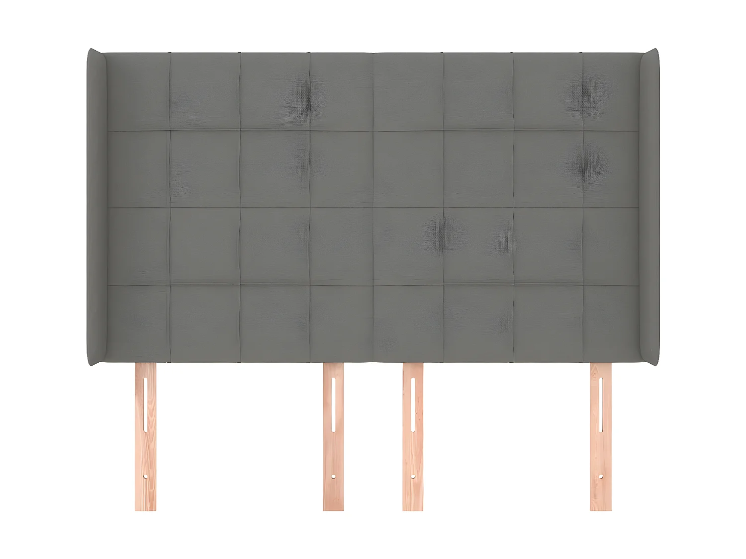 Tête de lit avec oreilles Gris foncé 147x16x118/128 cm Tissu POI16602 BonneVie Meuble