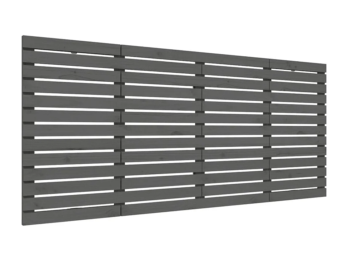 Tête de lit murale Gris 166x3x91,5 cm Bois massif de pin POI93631 BonneVie Meuble