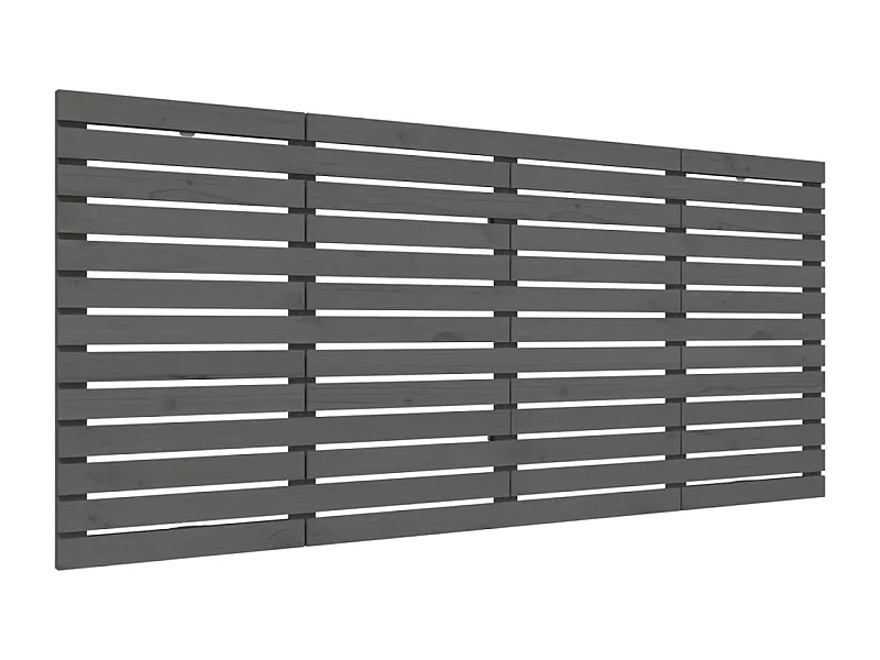 Tête de lit murale Gris 166x3x91,5 cm Bois massif de pin POI93631 BonneVie Meuble