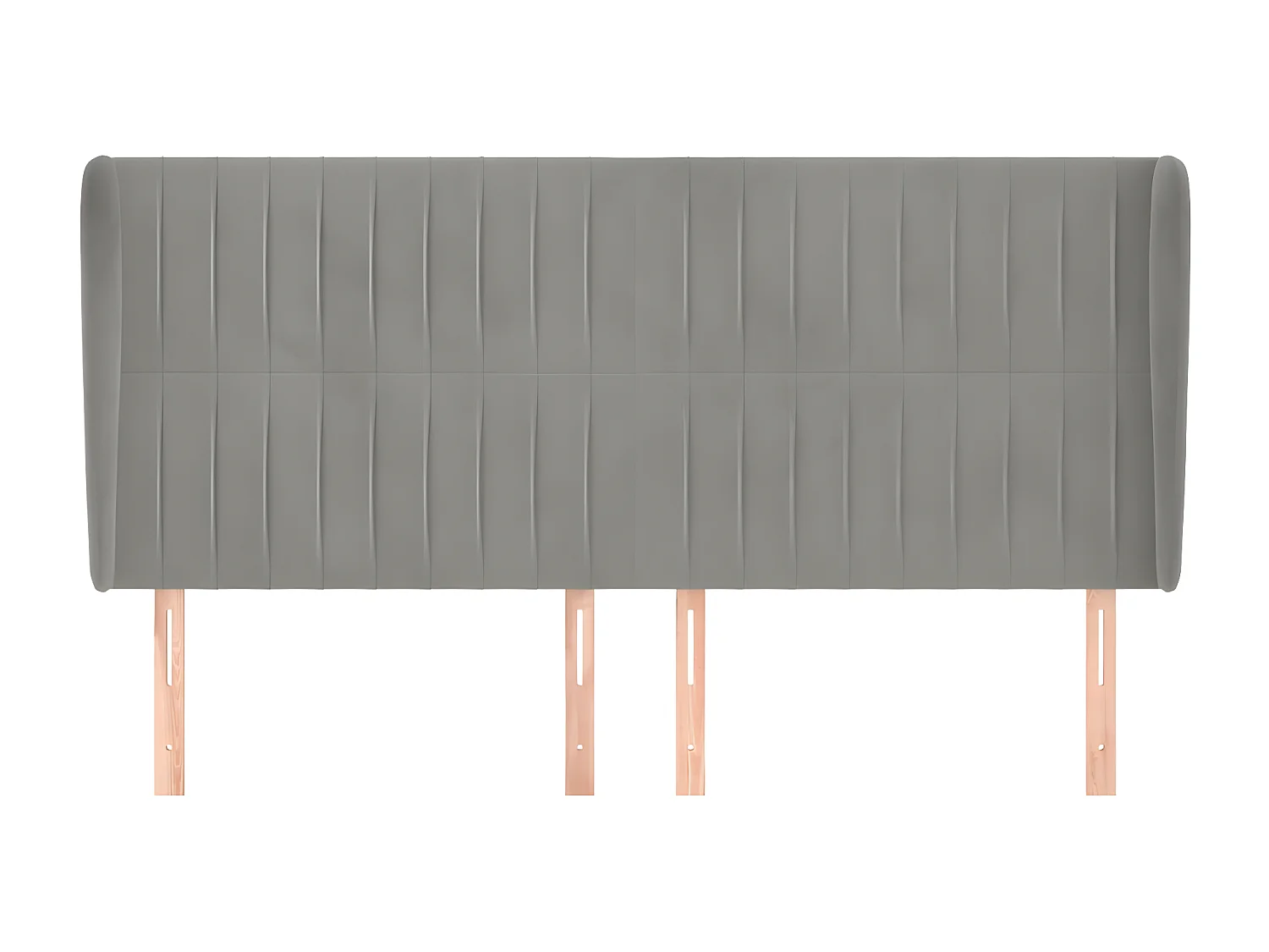 Testiera | Testata del letto ad Orecchio Grigio Chiaro 163x23x118/128 cm in Velluto