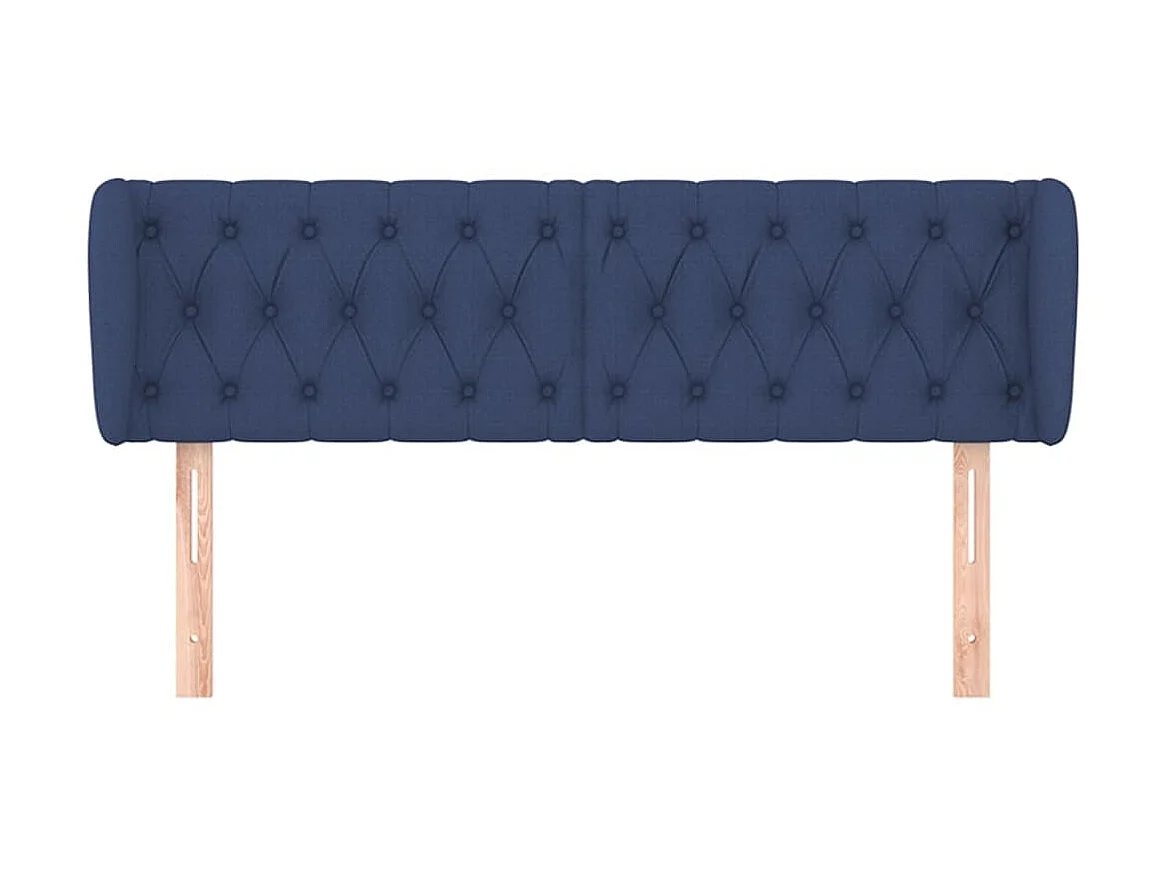 Tête de lit avec oreilles Bleu 147x23x78/88 cm Tissu POI76401 BonneVie Meuble