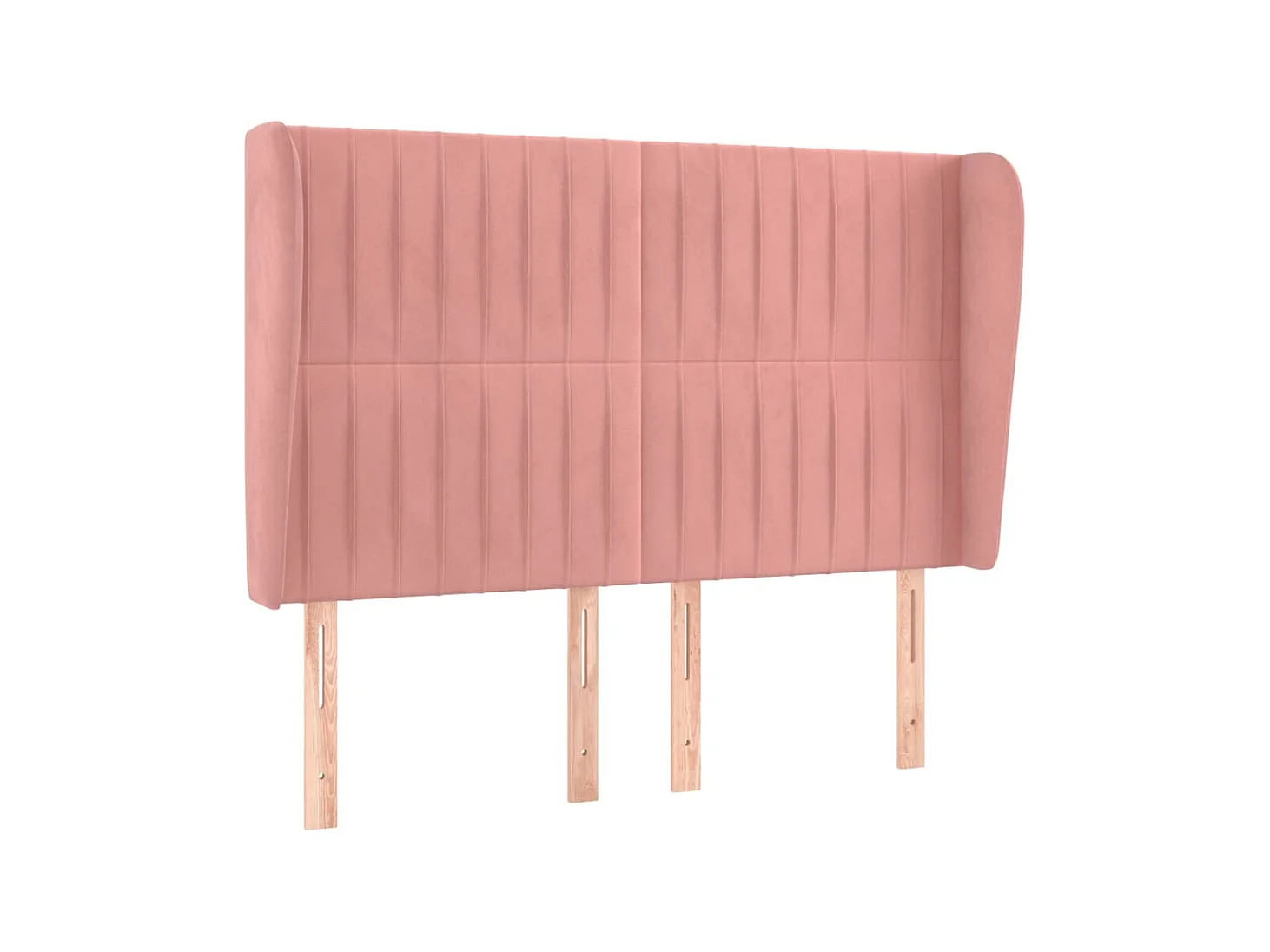Tête de lit avec oreilles Rose 147x23x118/128 cm Velours POI36291 BonneVie Meuble
