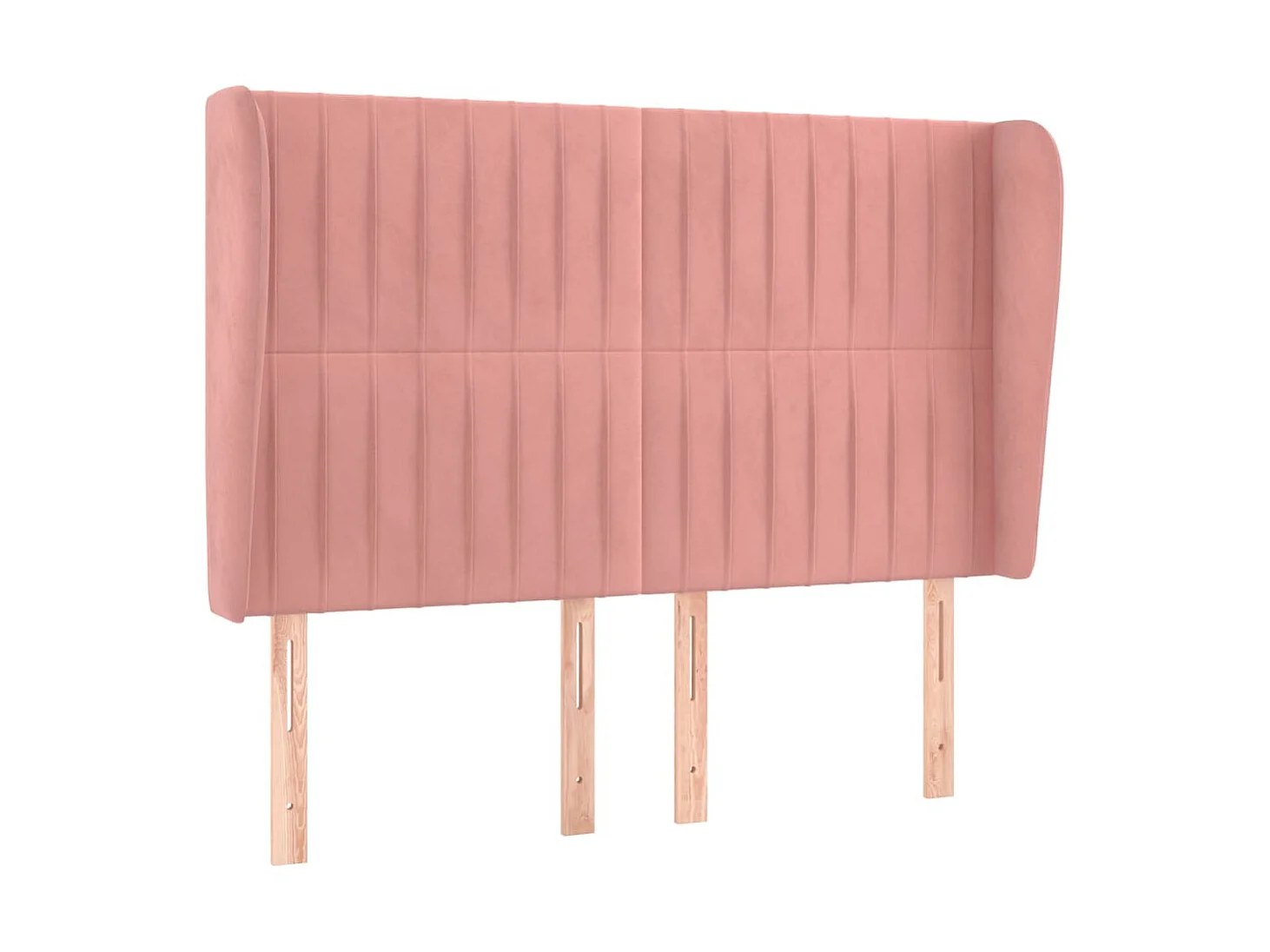 Tête de lit avec oreilles Rose 147x23x118/128 cm Velours POI36291 BonneVie Meuble