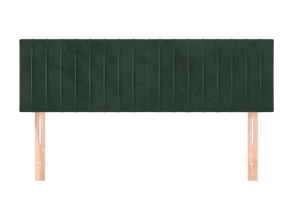 Têtes de lit 2 pcs Vert foncé 72x5x78/88 cm Velours POI84441 BonneVie Meuble