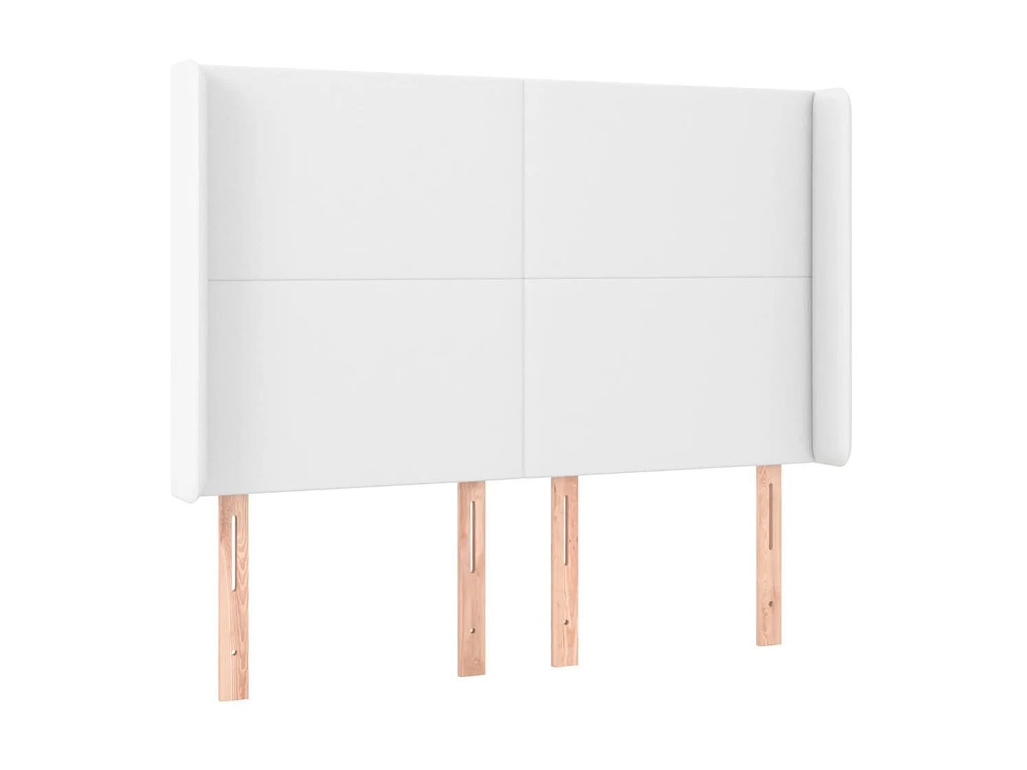 Tête de lit avec oreilles Blanc 147x16x118/128 cm Similicuir POI90676 BonneVie Meuble