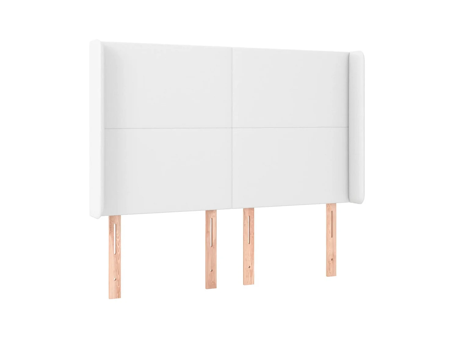 Tête de lit avec oreilles Blanc 147x16x118/128 cm Similicuir POI90676 BonneVie Meuble