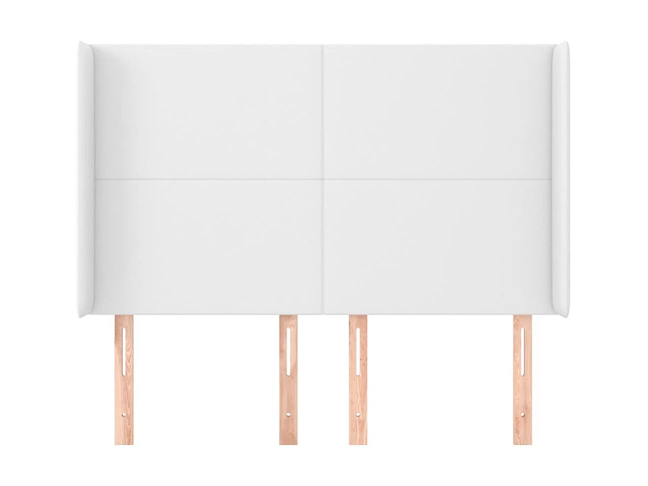 Tête de lit avec oreilles Blanc 147x16x118/128 cm Similicuir POI90676 BonneVie Meuble