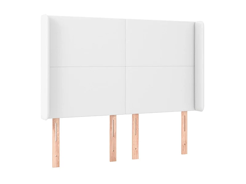 Tête de lit avec oreilles Blanc 147x16x118/128 cm Similicuir POI90676 BonneVie Meuble