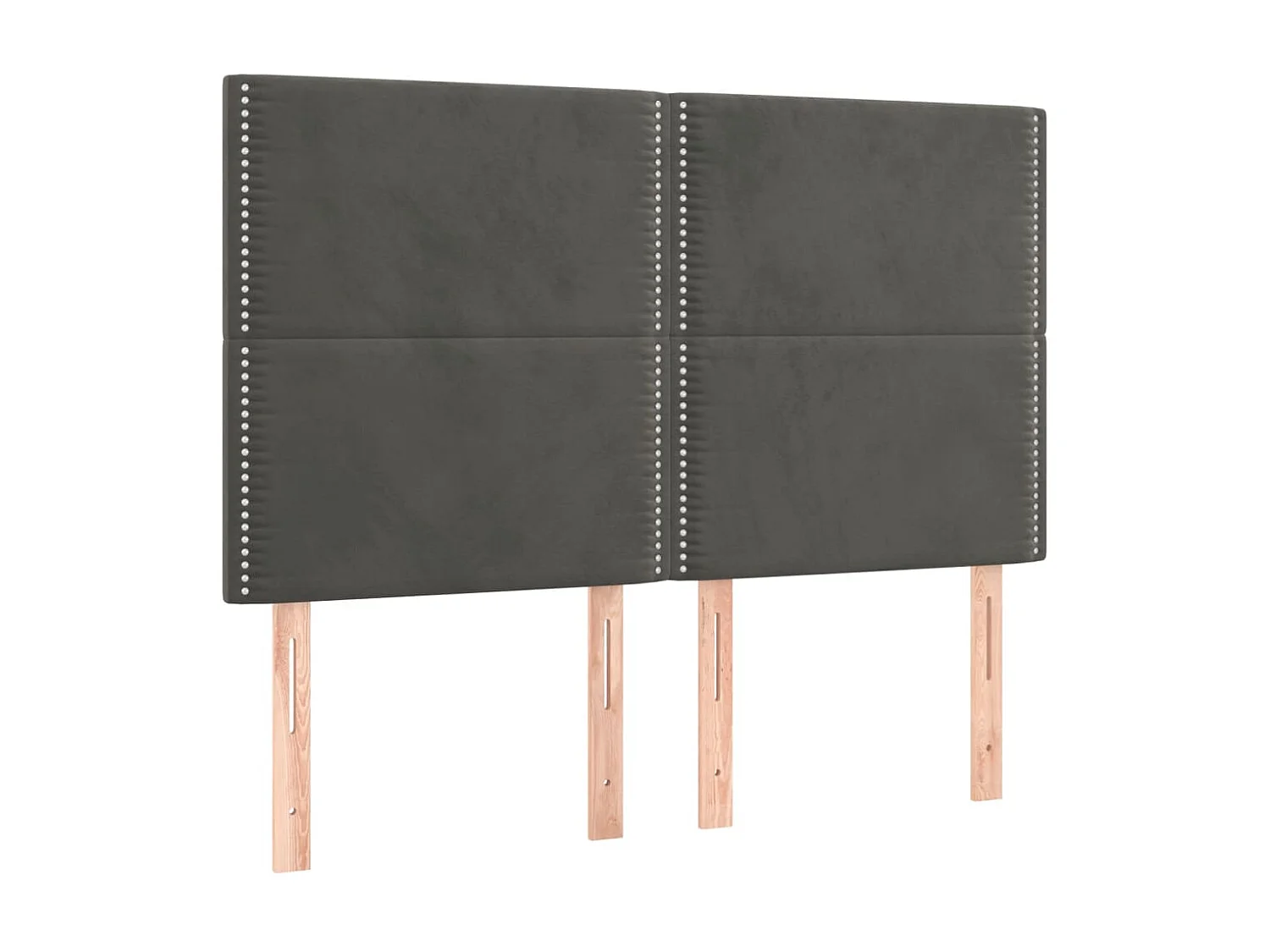 Tête de lit à LED Gris foncé 144x5x118/128 cm Velours POI97486 BonneVie Meuble