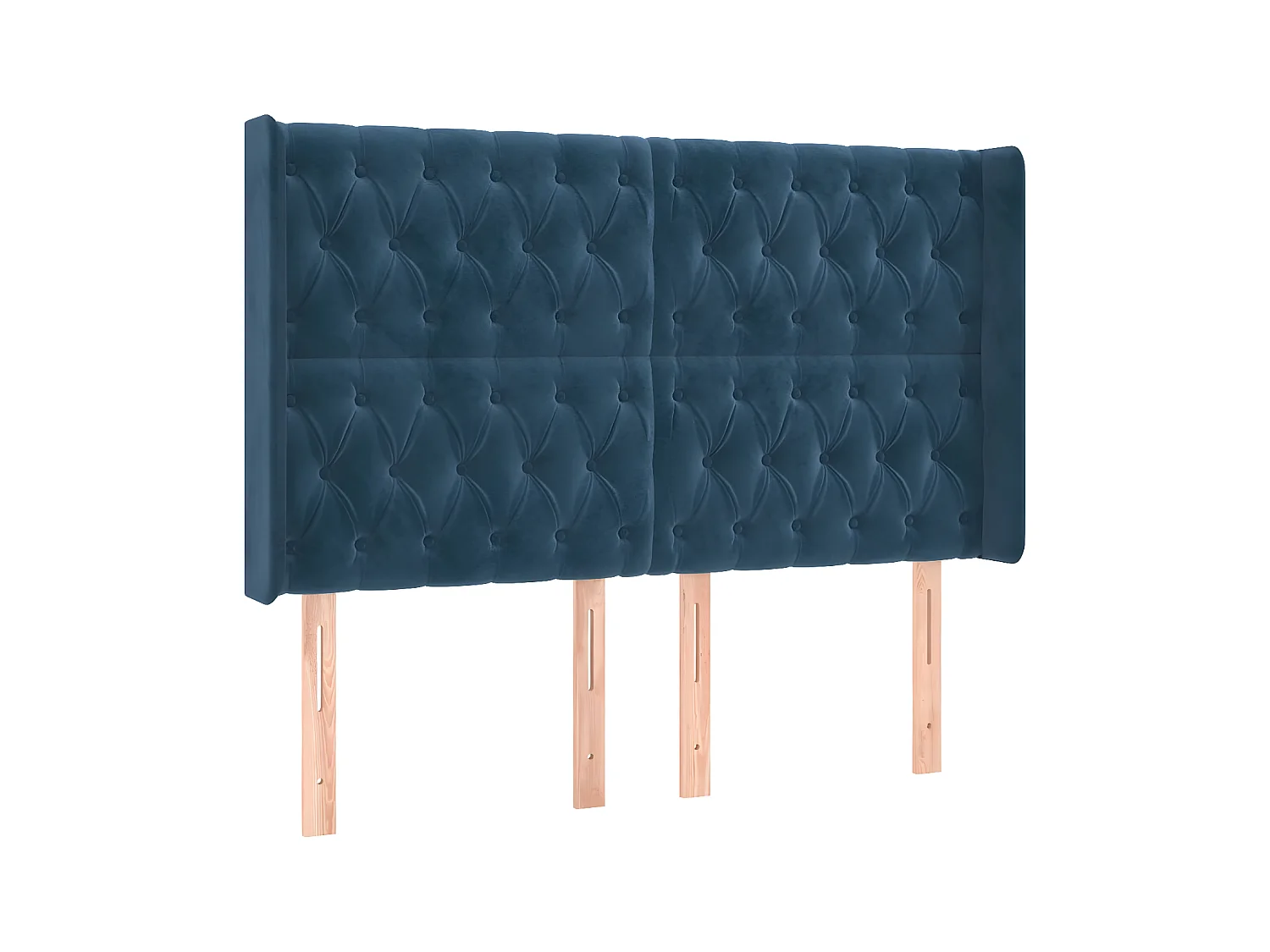 Hoofdbord met randen 163x16x118/128 cm fluweel donkerblauw NL577418