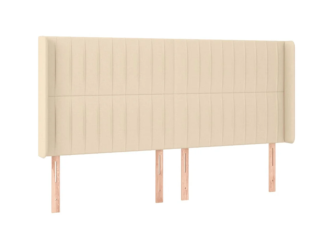 LED Kopfteil,Bettkopfteil Creme 163x16x118/128 cm Stoff -gkd182344