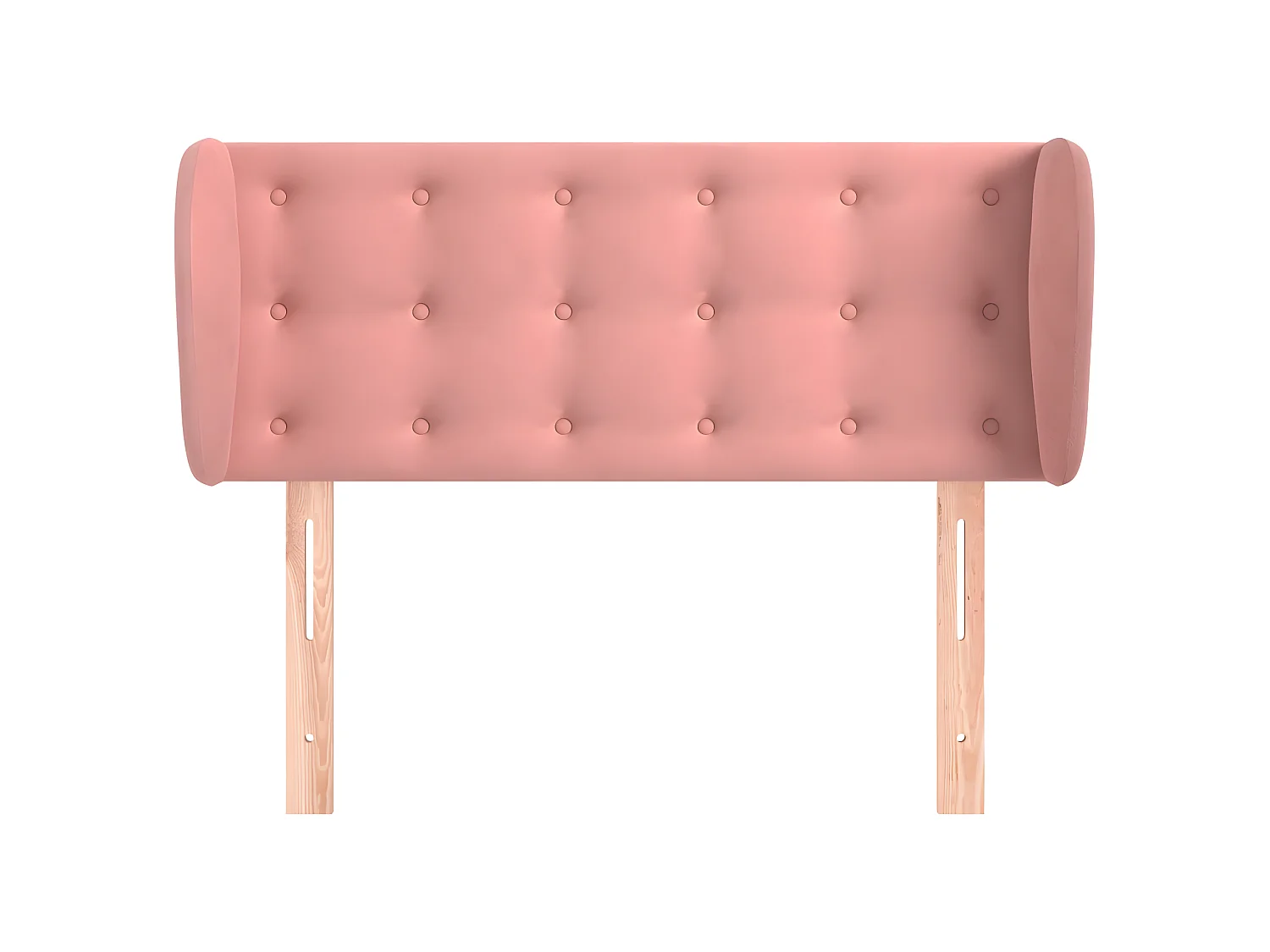 Cabeceira de cama c/ abas veludo 93x23x78/88 cm rosa PT757491