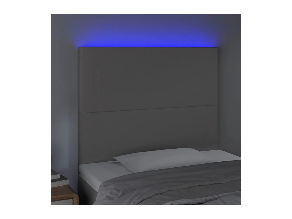 LED Kopfteil,Bettkopfteil Grau 80x5x118/128 cm Kunstleder -gkd152547