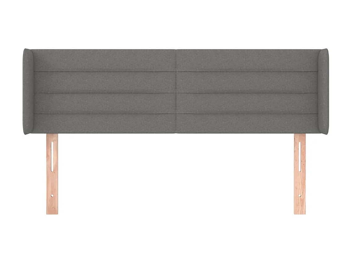 Kopfteil,Bettkopfteil mit Ohren Dunkelgrau 147x16x78/88 cm Stoff -gkd103986