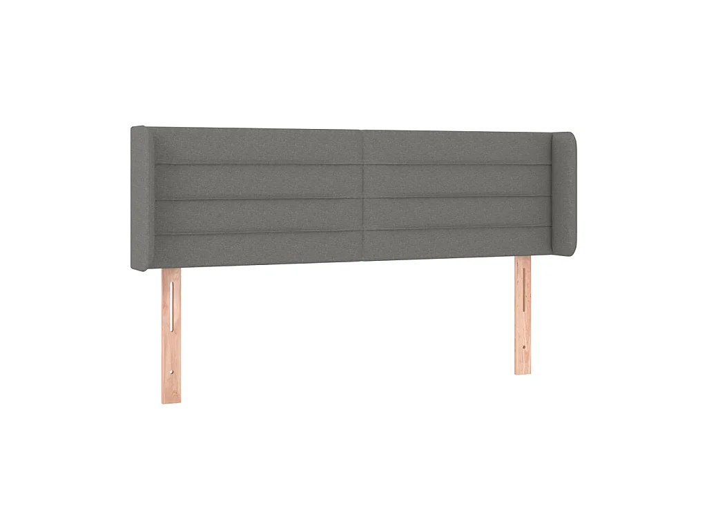 Testiera | Testata del letto ad Orecchio Grigio Scuro 147x16x78/88 cm in Tessuto