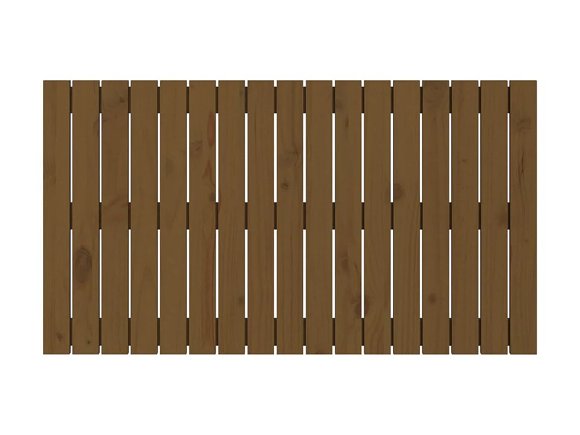 Tête de lit murale Marron miel 108x3x60 cm Bois massif de pin POI10227 BonneVie Meuble