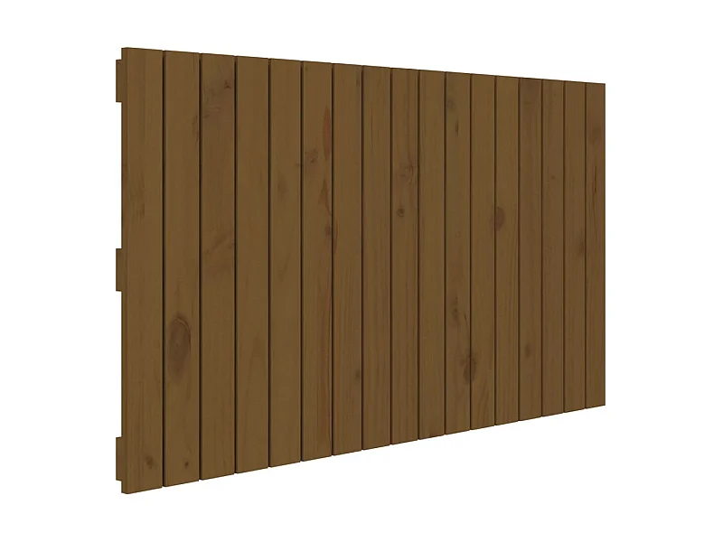 Tête de lit murale Marron miel 108x3x60 cm Bois massif de pin POI10227 BonneVie Meuble