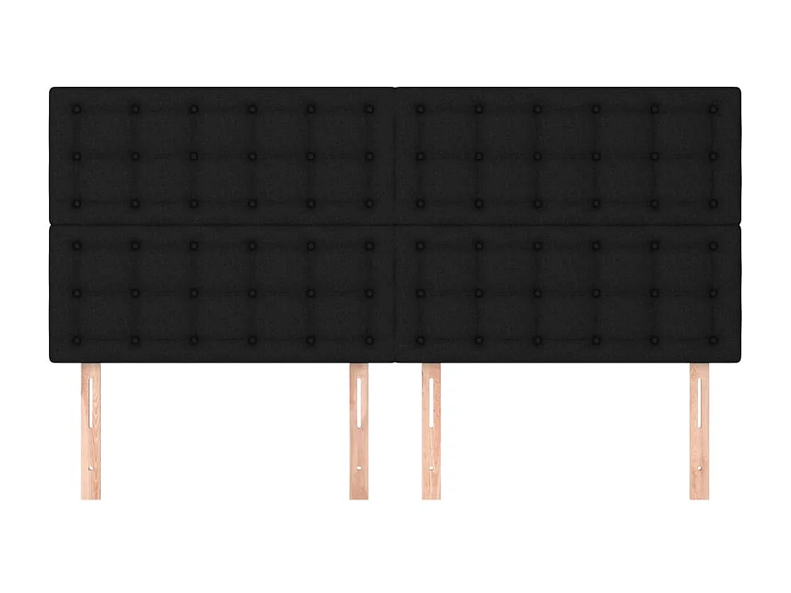 Hoofdborden 4 st 100x5x78/88 cm stof zwart NL901481